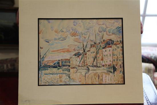 Paul Signac (1863-1935) Les Maisons du Port, St Tropez 1914, 12.25 x 15.5in.